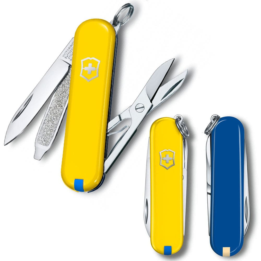 Швейцарський складаний ніж Victorinox CLASSIC SD UKRAINE синьо-жовтий 0.6223.8G.2