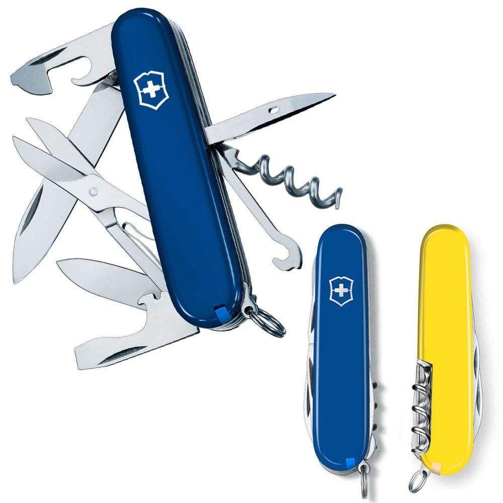 Швейцарський складаний ніж Victorinox CLIMBER UKRAINE синьо-жовтий 1.3703.2.8, фото 1