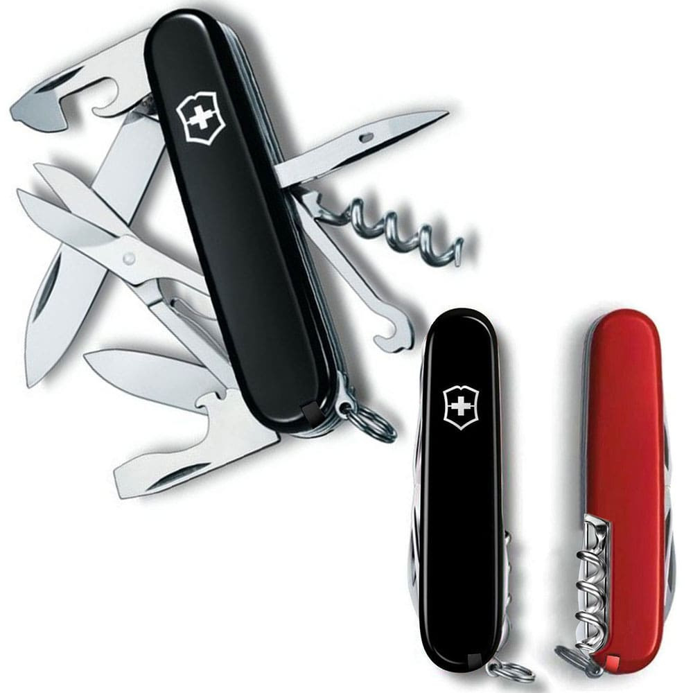 Швейцарський складаний ніж Victorinox CLIMBER UKRAINE чорно-червоний 1.3703.3.1