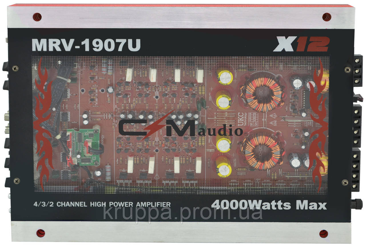 Автомобильный 4-канальный усилитель звука CIMaudio MRV-1907 4000W Silver/Red (4833) kr - фото 2 - id-p1958430042