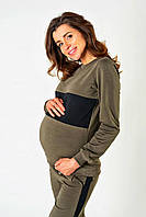 Демисезонный трикотажный костюм для прогулок для беременных и кормящих мам размер М весна-осень