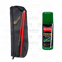 Комплект для чистки зброї 5,56 мм (шомпол в оплетці 2 йоржа вішер у чохлі) + Gunex 50 ml spray
