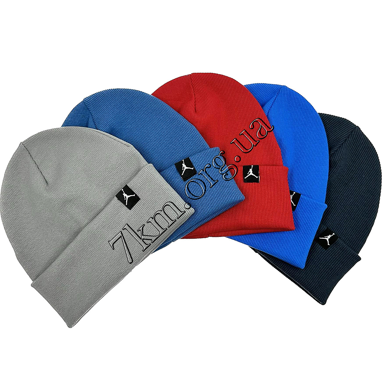 Шапка дитяча подвійний трикотаж у рубчик Оптом для хлопчиків 48-52 р.р. "Баскетболіст" 9064, фото 1