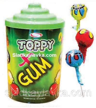 Льодяник на паличці Toppy Gum 100 шт (Saturn)