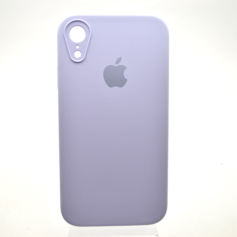 Чохол силіконовий з квадратними бортами Silicon case Full Square для iPhone Xr Light Lilac, фото 1