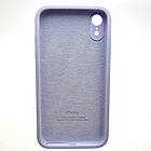 Чохол силіконовий з квадратними бортами Silicon case Full Square для iPhone Xr Light Lilac, фото 2