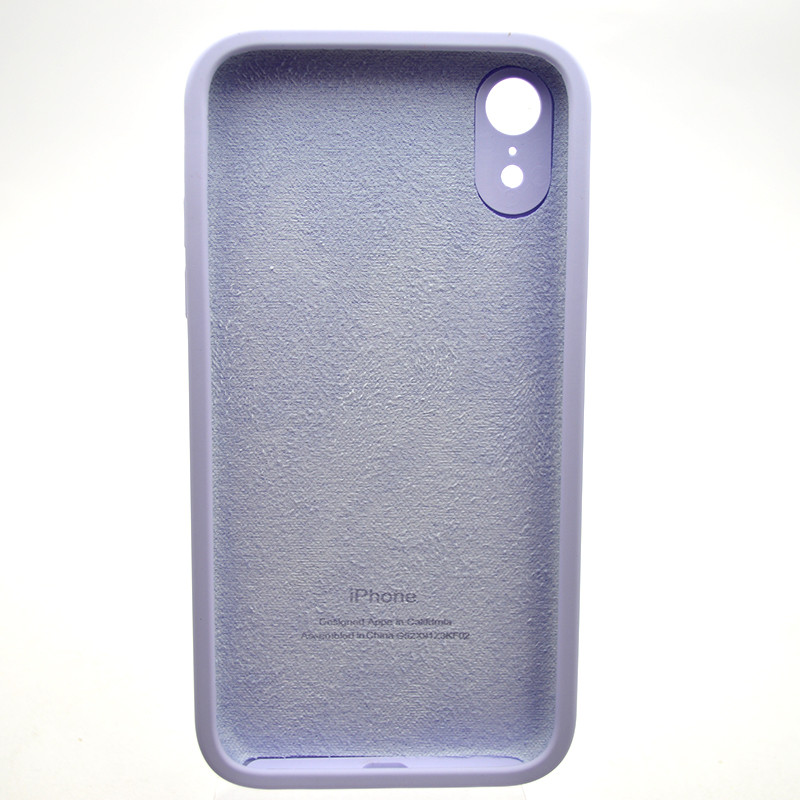 Чохол силіконовий з квадратними бортами Silicon case Full Square для Apple iPhone Xr Light Lilac, фото 2