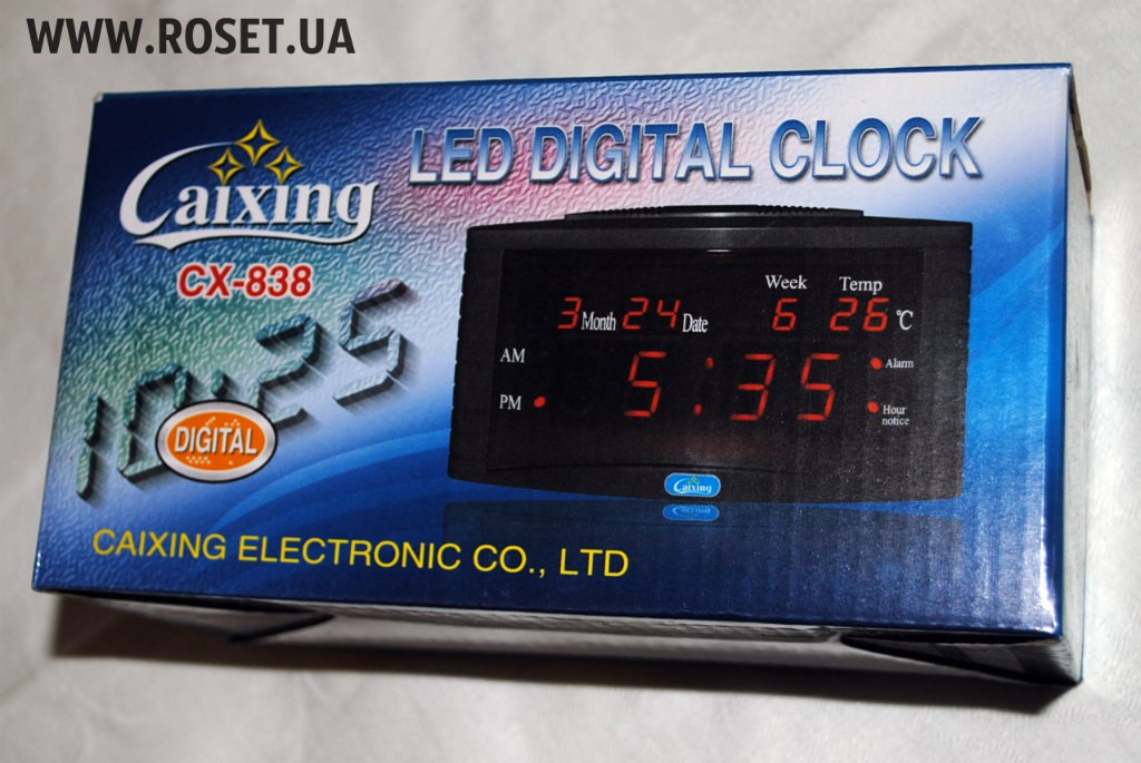 Настольные часы с календарем LED Digital Clock Caixing CX-838 - фото 1 - id-p343360898