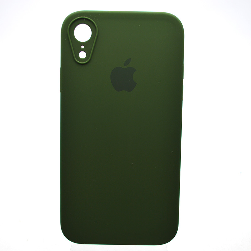 Чохол силіконовий з квадратними бортами Silicon case Full Square для iPhone Xr Army Green, фото 1