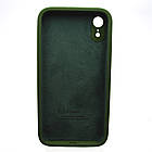 Чохол силіконовий з квадратними бортами Silicon case Full Square для iPhone Xr Army Green, фото 2