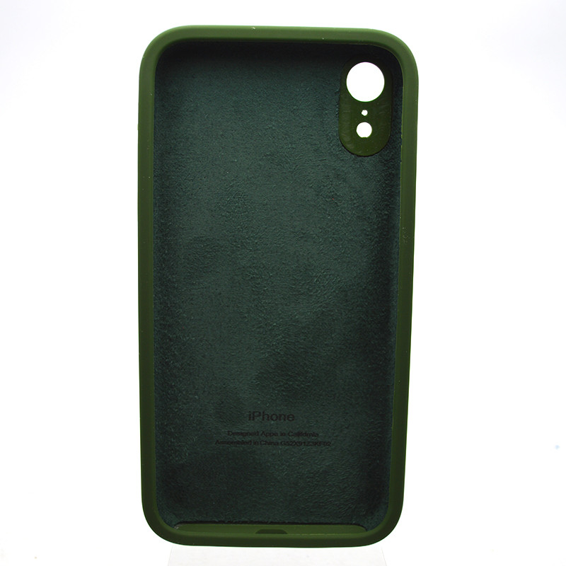 Чохол силіконовий з квадратними бортами Silicon case Full Square для iPhone Xr Army Green, фото 2