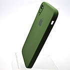 Чохол силіконовий з квадратними бортами Silicon case Full Square для iPhone Xr Army Green, фото 4