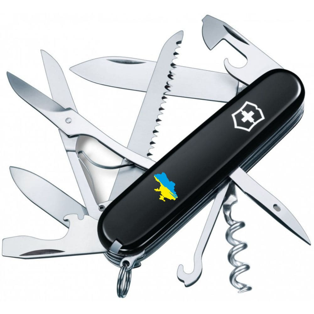 Швейцарський складаний ніж Victorinox HUNTSMAN UKRAINE Мапа України синьо-жовт. 1.3713.3_T1166u