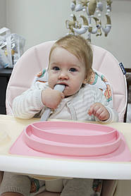 Силіконова тарілка FreeON Bear, рожева