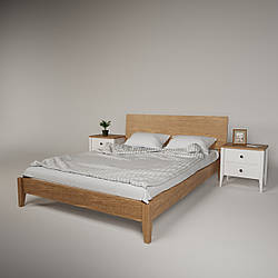 Ліжко двоспальне "Хюгге" з натурального дерева