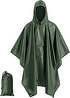 Водонепроницаемый дождевик (пончо) с капюшоном и карманом E-Tac CS-YY02 Green kr