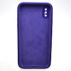 Чохол силіконовий з квадратними бортами Silicon case Full Square для iPhone X/iPhone Xs Deep Purple, фото 2