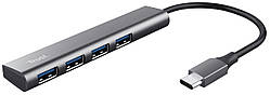 Trust USB-хаб Halyx Type-C to 4-Port USB-A 3.2 Grey