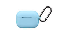 Чехол для наушников Apple AirPods Pro 2 силиконовый люминесцентный с карабином голубой