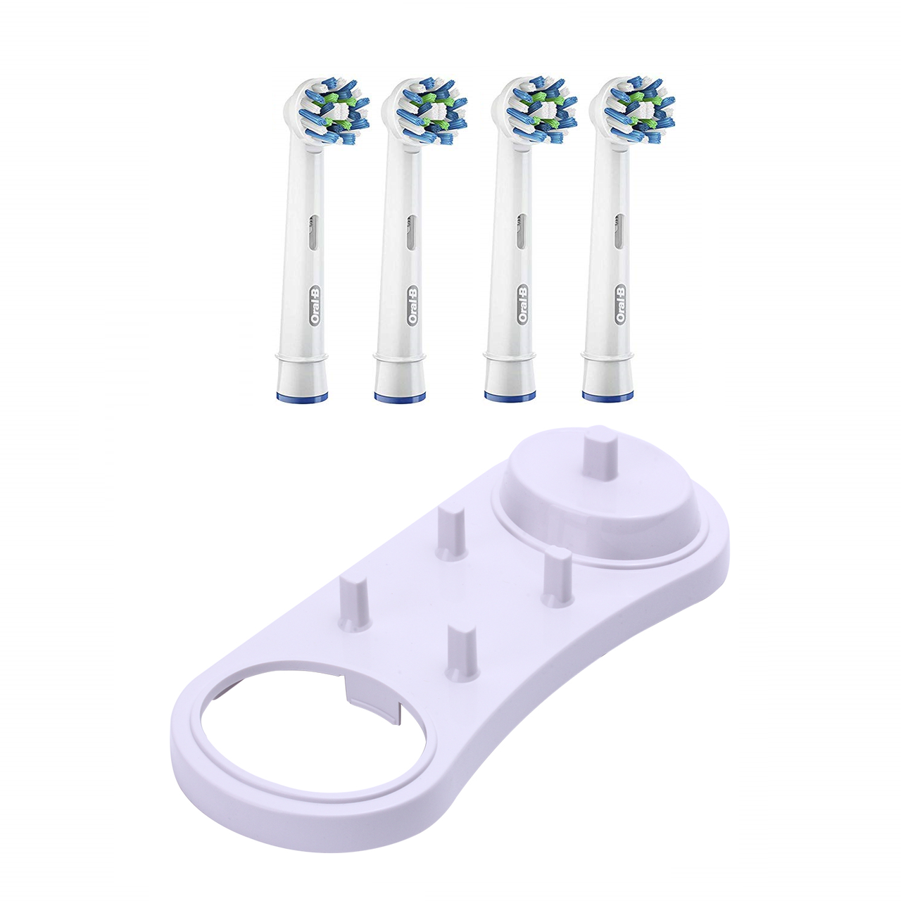 4 Насадки для зубної щітки Braun ORAL-B Cross Action EB50 + підставка, фото 1
