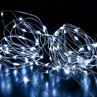 LED гірлянда від USB і батарейок 100 LED 2 в 1 на 5 м колір ХОЛОДНИЙ БІЛИЙ, фото 4