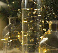 LED-гірлянда від USB і батарейок 100 LED 2 в 1 на 5 м колір ТЕПЛИЙ БІЛИЙ, фото 3