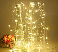 LED-гірлянда від USB і батарейок 100 LED 2 в 1 на 5 м колір ТЕПЛИЙ БІЛИЙ, фото 5