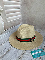 Літній капелюх федора бежевого кольору