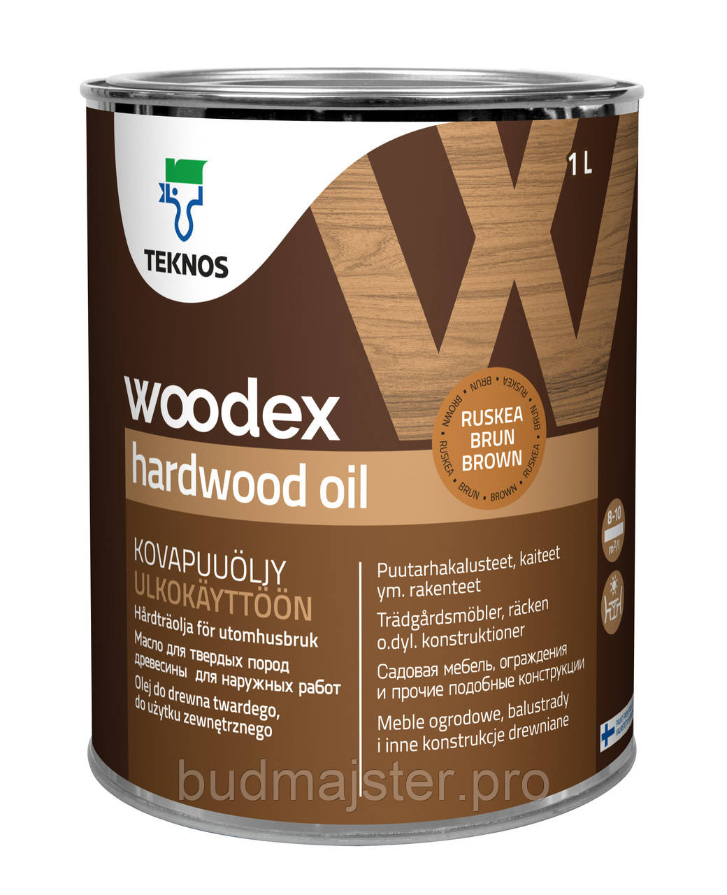 Олія Teknos WOODEX HARDWOOD OIL коричнева, 1 л.