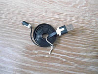 Шнур USB micro USB плоский провод переходник 1 м