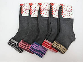 Жіночі шкарпетки махрові Sanbella  з запахом однотонні з орнаментом зебра 36-40 12 пар/уп