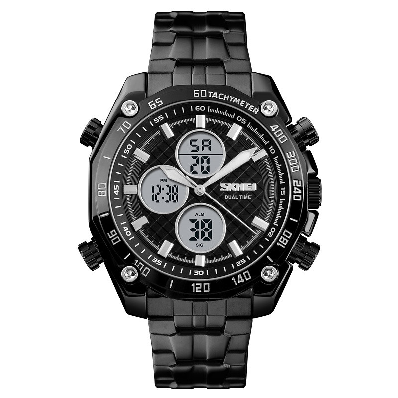 Годинник чоловічий наручний SKMEI 1302 чорний/білий