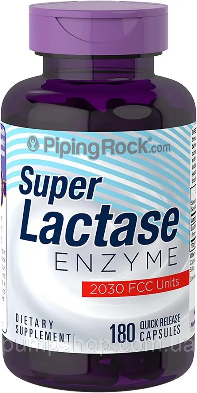 Фермент лактази Piping Rock Super Lactase Enzyme 2030 FCC Units 180 капс.