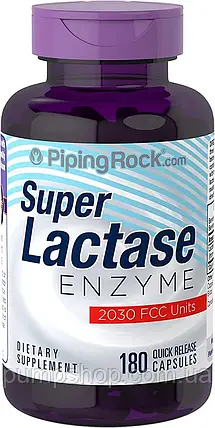 Фермент лактази Piping Rock Super Lactase Enzyme 2030 FCC Units 180 капс., фото 2