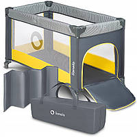 Детский складной манеж кровать Lionelo Stefi Yellow Grey