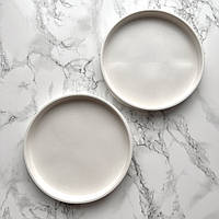 Гіпсова підставка таця кругла біла