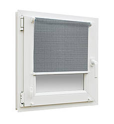 Готові рулонні штори Льон 2142 (сірий колір) з фіксацією