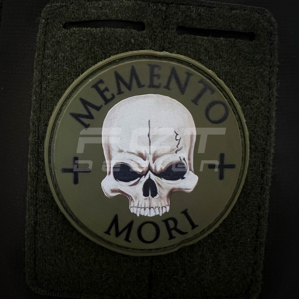 Шеврон/патч гумовий ПВХ круглий Memento Mori
