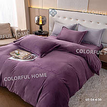 Тепла велюрова постільна білизна однотонна Colorful Home Victoria Євро