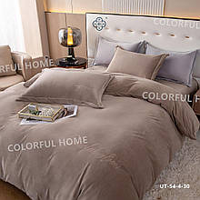 Тепла велюрова постільна білизна однотонна Colorful Home Victoria Євро