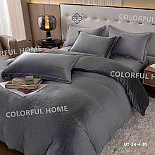 Тепла велюрова постільна білизна однотонна Colorful Home Victoria Євро
