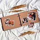 Альбом для фотографій дерев'яний/ фотоальбом на подарунок  /  крафтбук "відбиток" темна, BLACK, фото 4