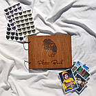 Альбом для фотографій дерев'яний/ фотоальбом на подарунок  /  крафтбук "відбиток" темна, BLACK, фото 5