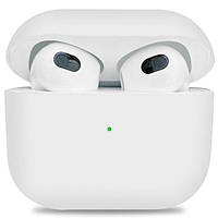 Чехол для наушников Apple AirPods 3 силиконовый люминесцентный с карабином белый