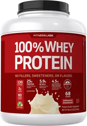 (уцінка термін по 3.24) Сироватковий протеїн Fitness Labs 100% Whey Protein 2268 кг (натуральний смак), фото 1