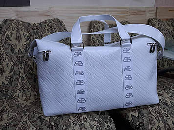 Дорожні сумки зі шкіри Balenciaga (біла,чорна)
