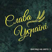 Наклейка на авто "Слава Украине с колоском" 26х20 см