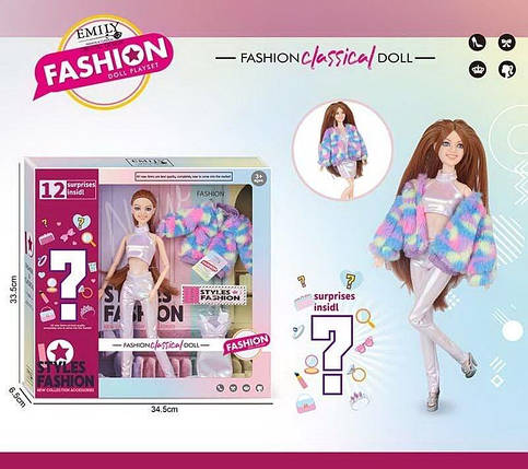 QJ 145 B Лялька іграшкова 30 см, додатковий одяг, аксесуари-сюрприз, фото 1