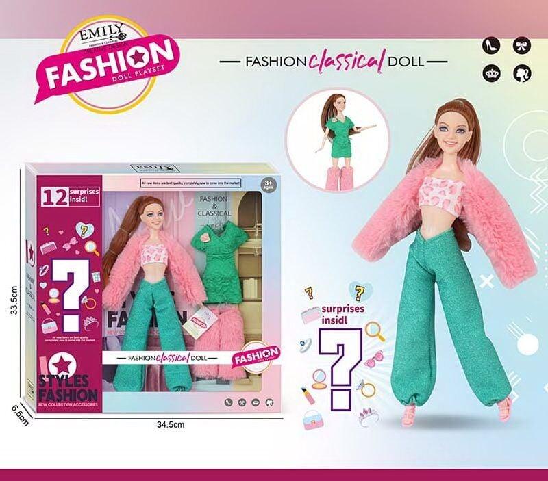 QJ 145 C Лялька іграшка 30 см, додатковий одяг, аксесуари-сюрприз
