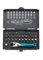 Набір біт, 1/4", магнітний адаптер, сталь S2 пластиковий кейс, 33 предмета GROSS (11365)